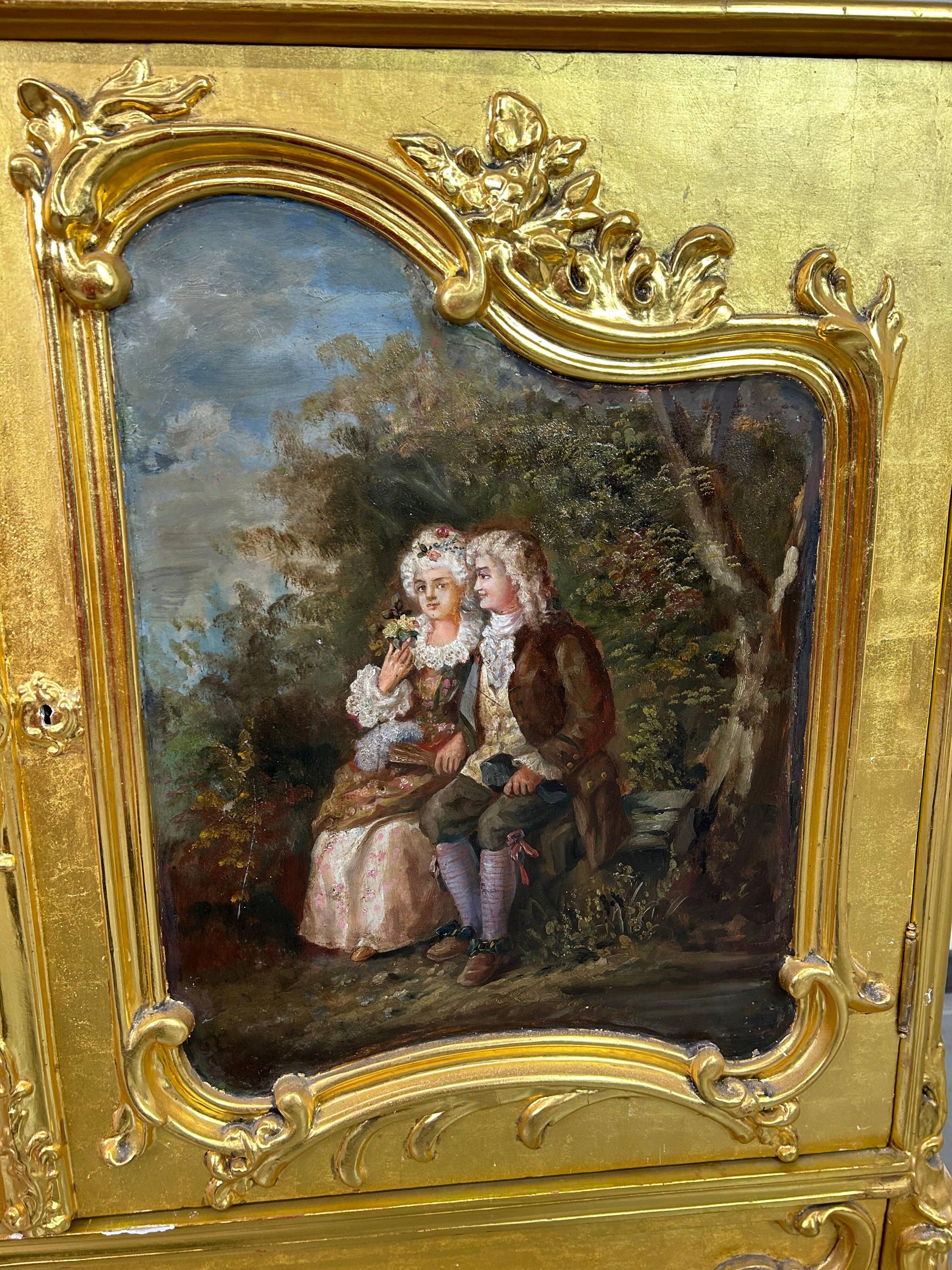 Enfilade Rococo dorée XVIIIe siècle