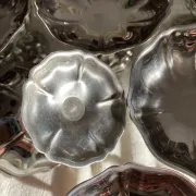 Vintage stainless steel footed bowls
