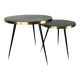 Round rotating table, aged mirror top and brass details, handmade, size M