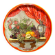 Large  enamel tin tray still life fruit Daher
