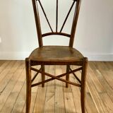 chaise de bistrot en bois ancienne début XXème