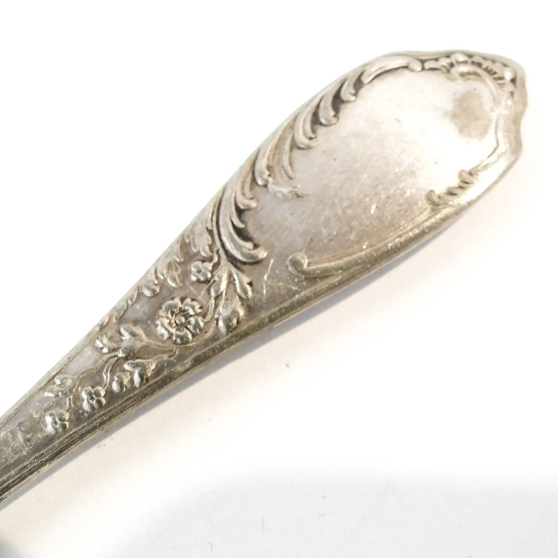 Art Deco sugar spoon, silver-plated brass, Poland, 1930s