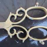 Zoomorphic bronze fireplace shovel and tongs