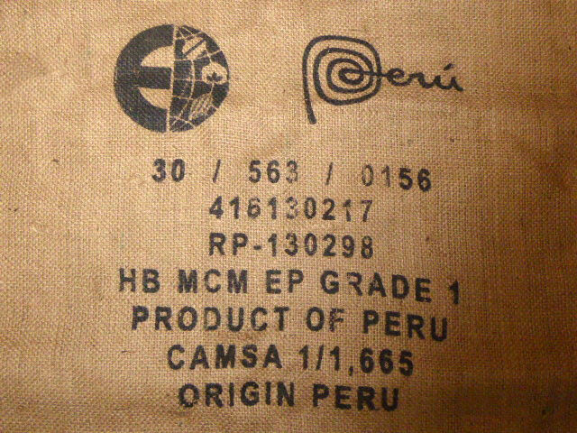 Backpack coffee in jute canvas 'Peru '.