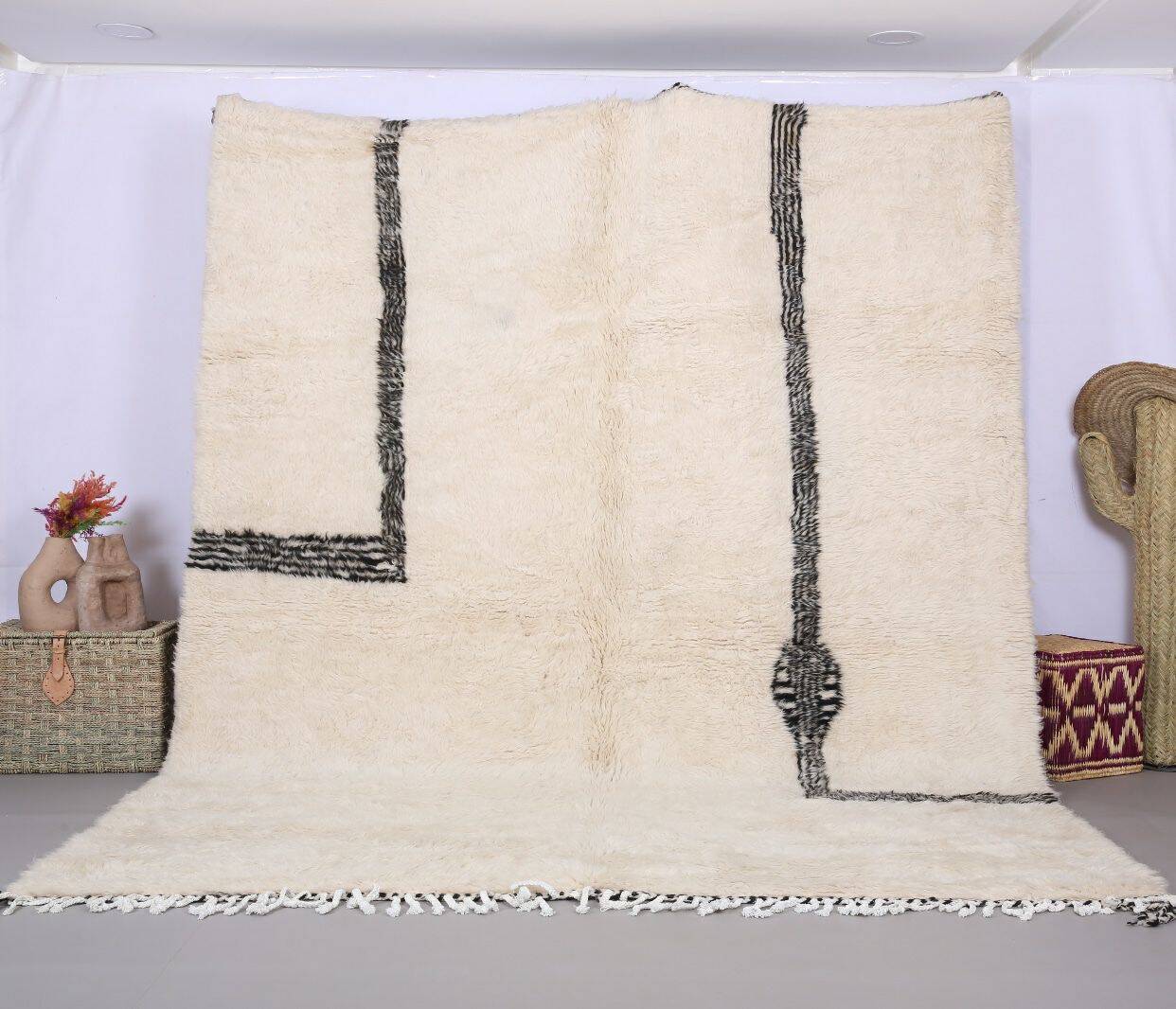 Handmade wool Berber rug 300X200 cm