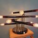 Vintage ceiling light in smoked chrome metal, Sciolari, 1970s