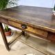 Vintage farmhouse table with drawer
