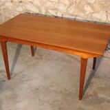 Vintage rectangular teak table with 2 extension spieces, 1960s