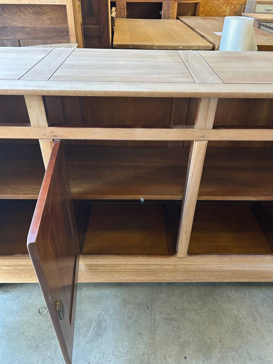 Large Louis Philippe buffet with 4 airbrushed doors