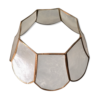 Antique lampshade in mother-of-pearl and brass
