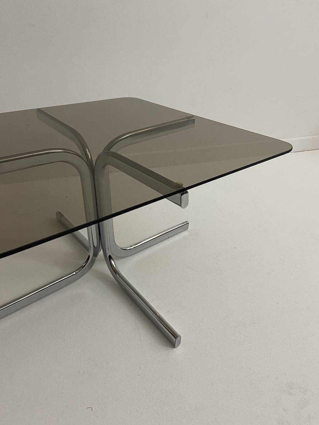 Vintage glass coffee table