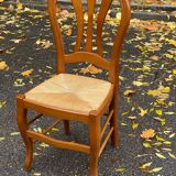 Chaise en bois massif paillées Louis Philippe