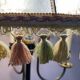 Vintage floor lamp in black and gold metal with lampshades
