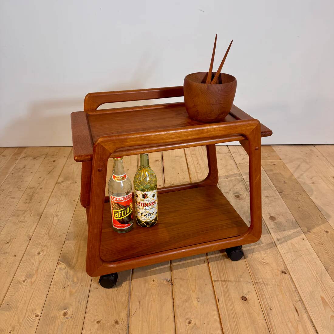 Danish teak bar cart, 1960s
