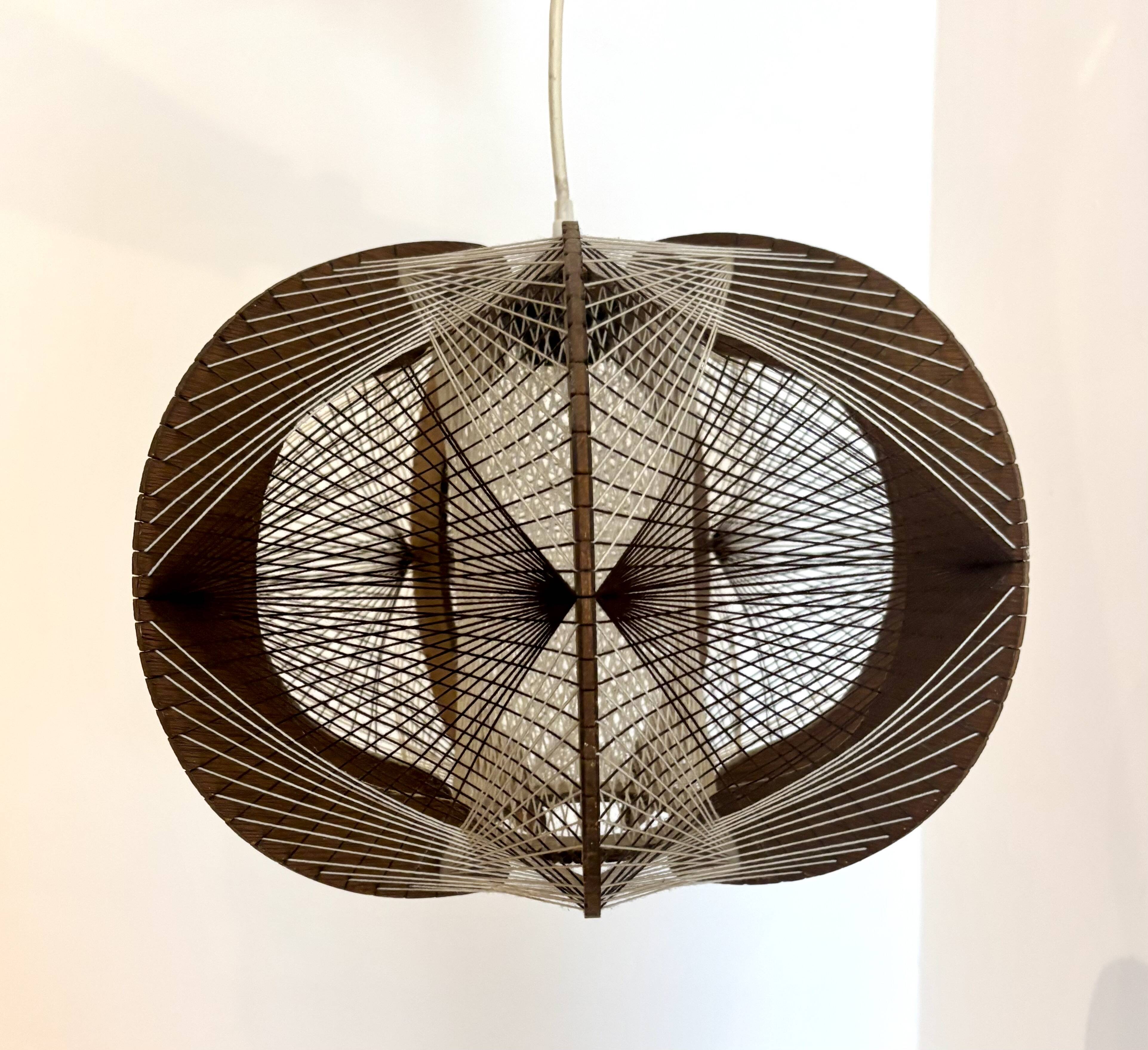 Scandinavian wooden and wire suspension