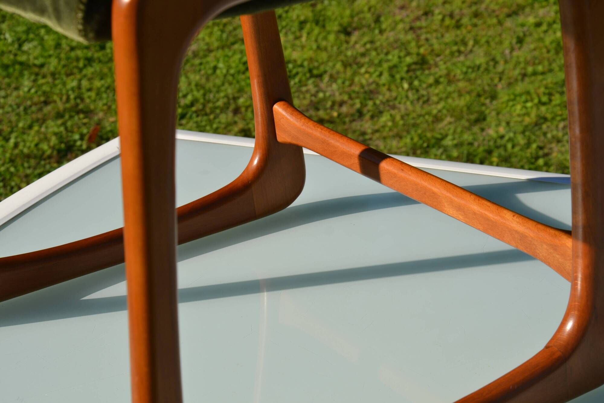 Scandinavian "sledge" chair in teak by Baumann