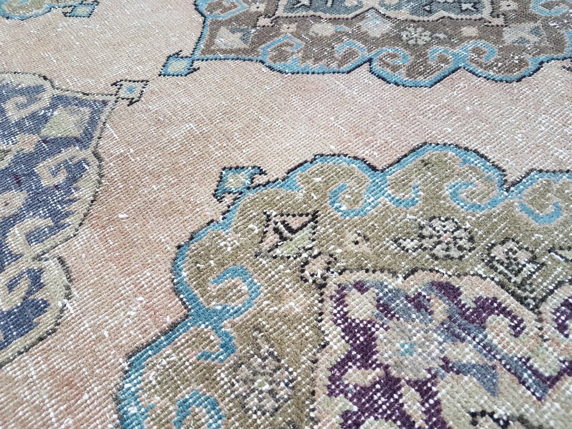 Vintage Turkish hallway rug 113x388 cm