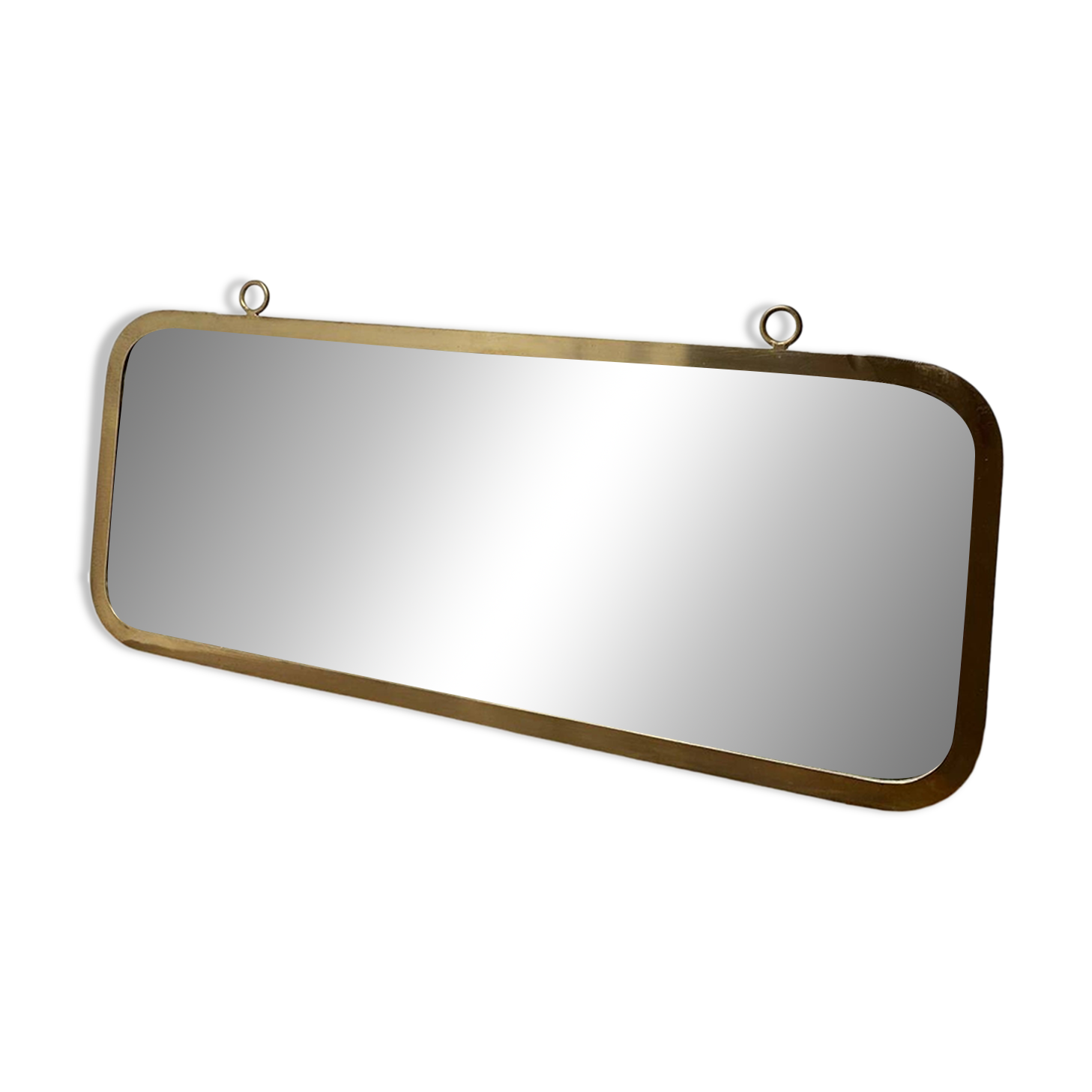 Grand miroir vintage en laiton