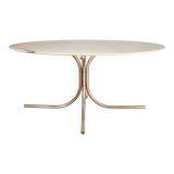 Oval marble and chrome table by Roche Bobois from the 1970s.