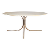 Table ovale marbre et chrome Roche Bobois années 70