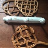 Coat rack bamboo patinated celadon green