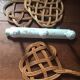 Coat rack bamboo patinated celadon green