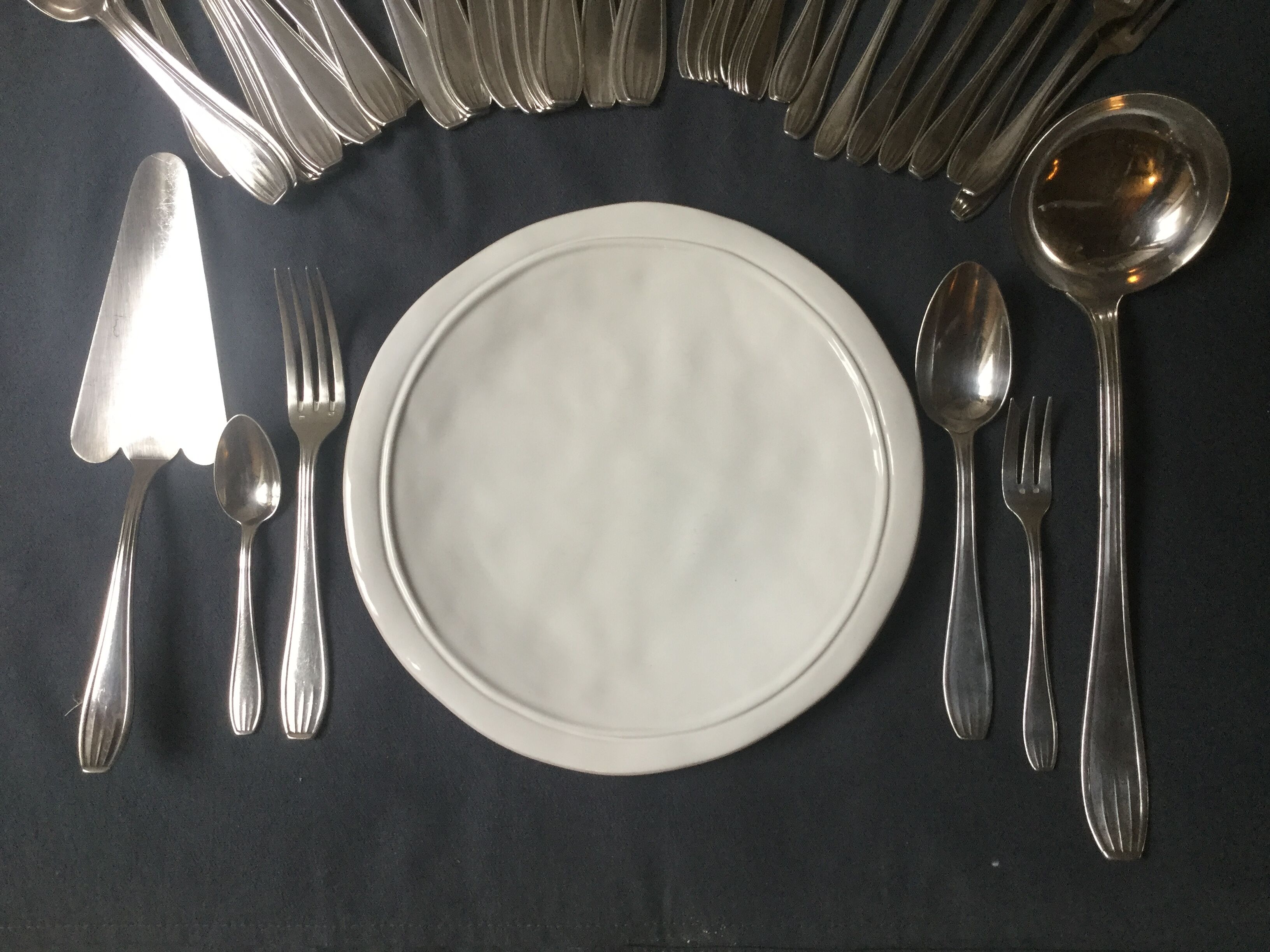 Silver metal housewife