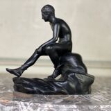 Hermès at rest, black patinated bronze after the antique.