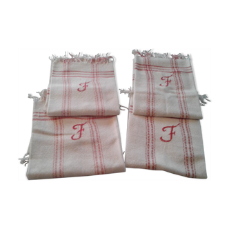 4 hand towels, fringe and monogram j