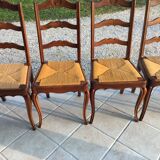 Suite of 6 Louis XV-style mulched chairs