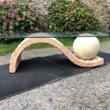 80s design coffee table. made of Mactan travertine stones from Magnussen ponte.