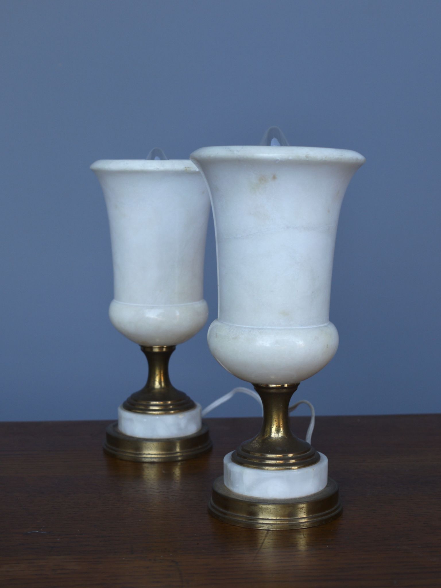 Alabaster table lamps, 1950s, set of 2
