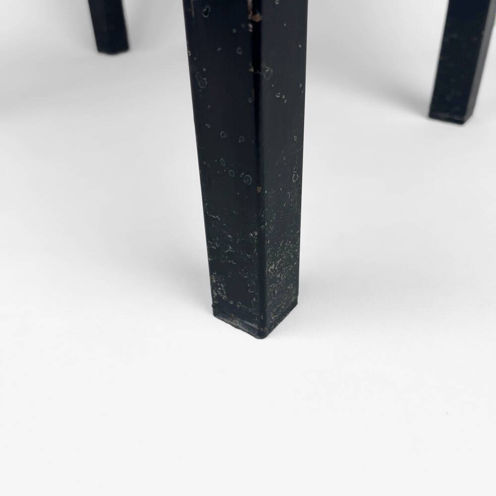 Side table in wood, ceramic and metal from the 70s