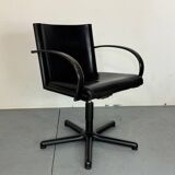 Italian Tito Agnoli for Matteo Grassi modernist Leather and steel desk chai