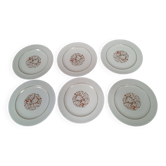Lot 6 assiettes dessert porcelaine limoges vintage 1950