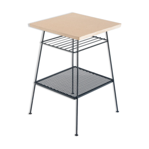 table d'appoint vintage en formica et métal laqué France, 1960