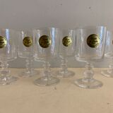 6 digestive glasses made of flanders crystal