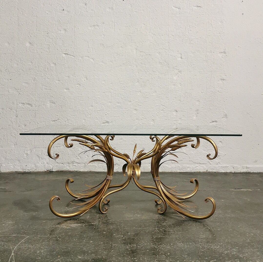 Golden coffee table "wheat cob", 1970