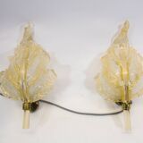 Barovier & Toso wall sconces| Set of 2 | Gold flake glass | Vintage 70's