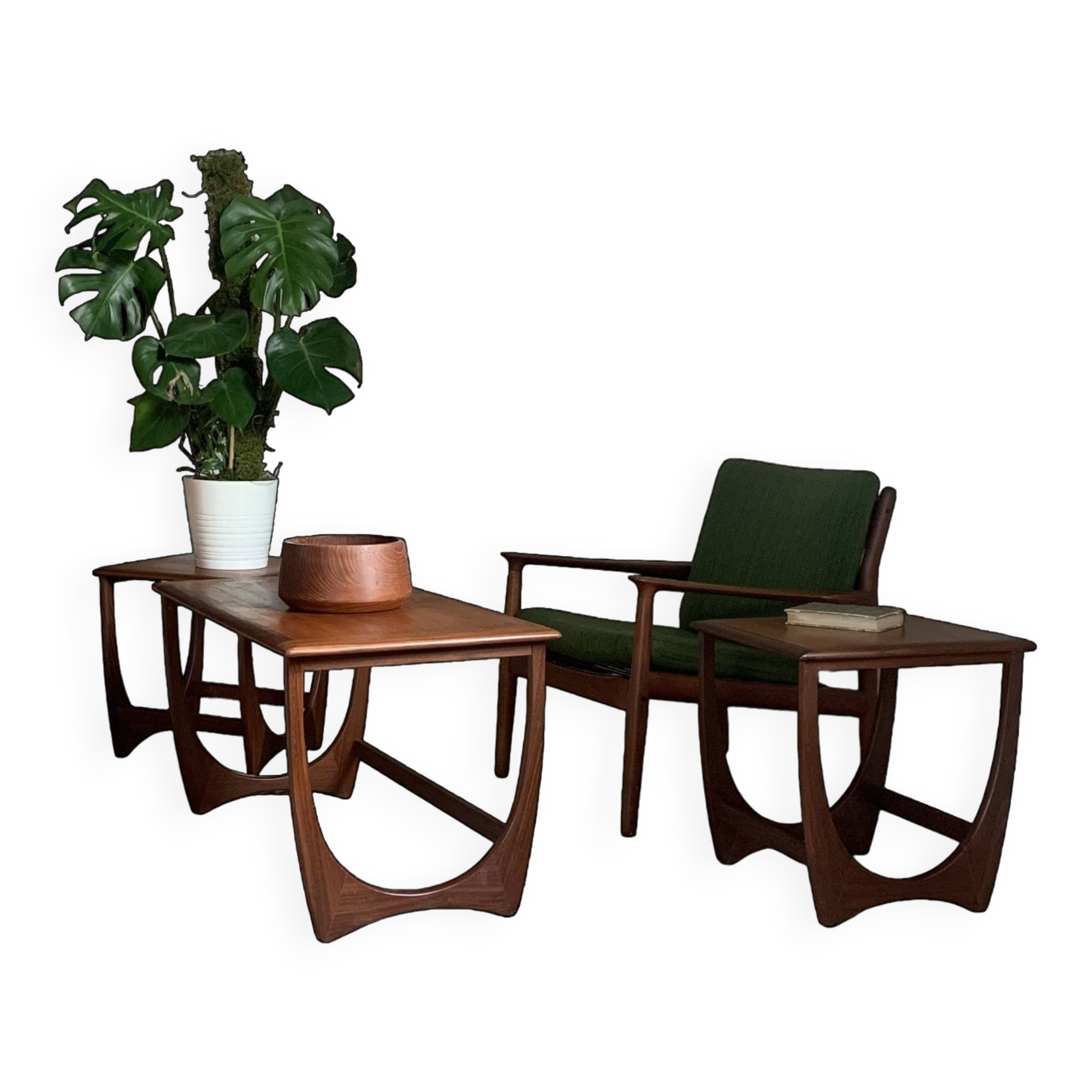 Vintage Scandinavian teak nesting coffee table Astro Victor Wilkins