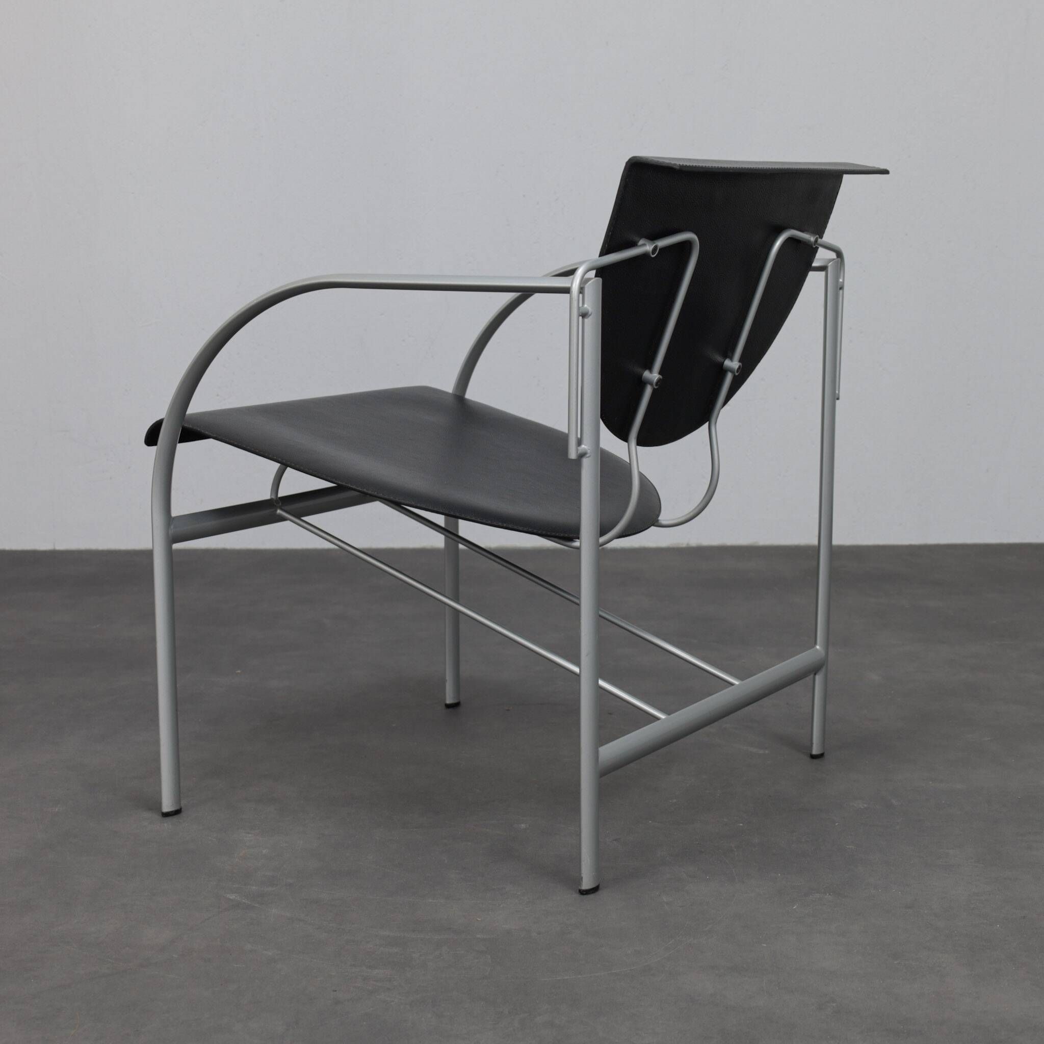 Pair of Kokatu leather lounge chairs by M.A. Cigan for Akaba, Spain, 1980s