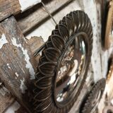 Miroir convexe pétale doré 22cm