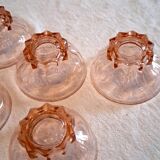 5 vintage thick glass ice cream or champagne coupes