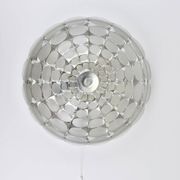 Peill & Putzer Large Round Op Art Glass Sconce, Wall Lamp, Flush Mount, Germany, 1970s