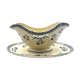 Saucière blanche et bleu en faience terre de fer Boch Frère model Astre