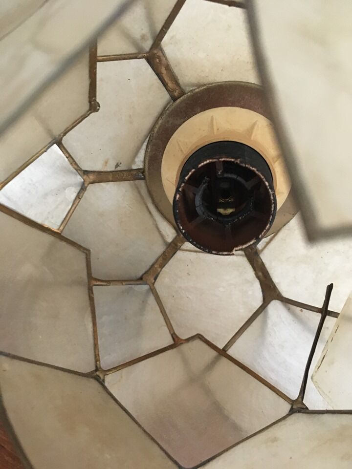 Lotus wall lamp in mother-of-pearl petals