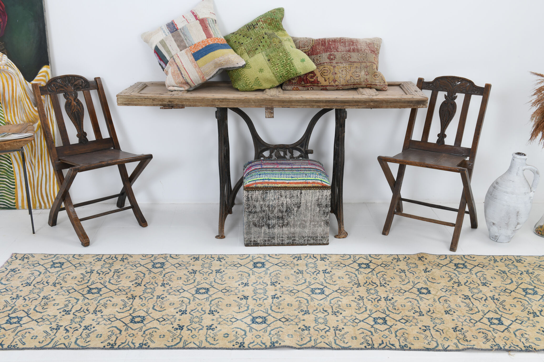 3x9 Persian Antique Runner Rug, 80x282Cm