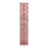 Tapis en laine nouée à la main rose beige-rose 72x365