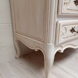 Commode blanche patinée
