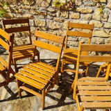 Set of 7 wooden chairs